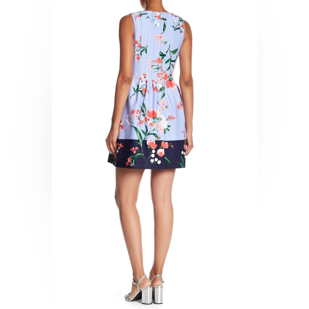 Vince Camuto Dress Floral  Print Scuba Fit Flare Dress in Blue Lyst - Picture 2 of 7